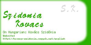 szidonia kovacs business card